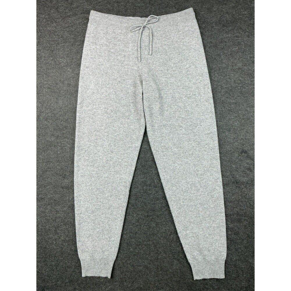 Saks Fifth Avenue Women's Size M 100% Cashmere Gray Knit Joggers Sweatpants